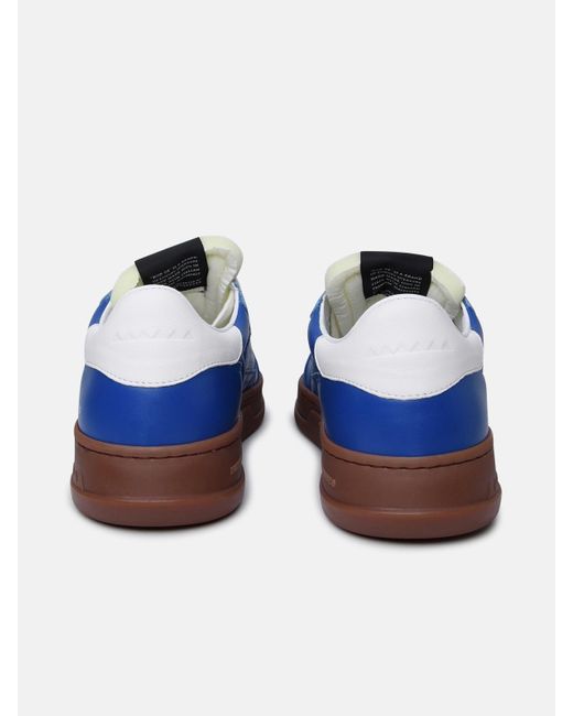 RUN OF Blue Leather Sneakers for men