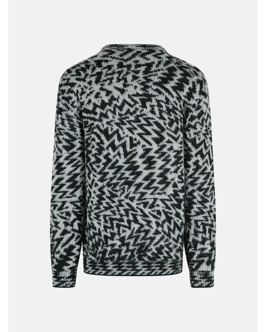 Laneus Black Two-Tone Wool Blend Sweater for men