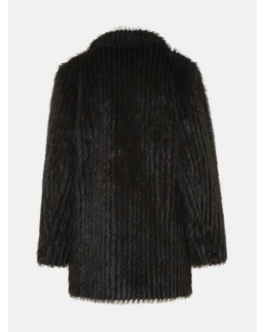 Stand Studio 'zenni' Dark Synthetic Fur Coat in Black Lyst