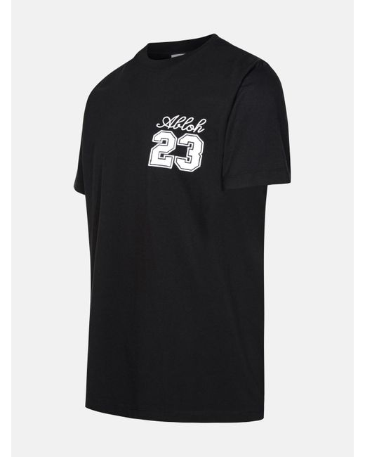 Off-White c/o Virgil Abloh Black 'logo 23' Cotton T-shirt for men