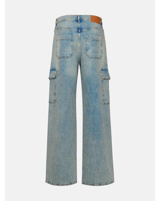 7 For All Mankind Blue Cotton Blend Cargo Jeans