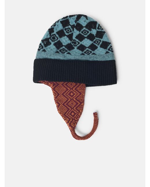 Dries Van Noten Blue Wool Beanie for men