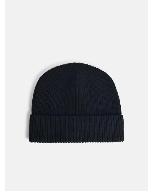Seven Gauge Blue Wool Beanie for men