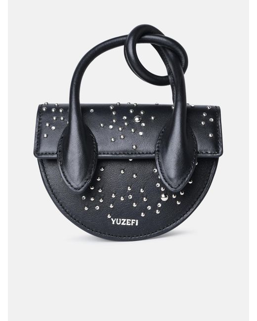Yuzefi Black 'pretzel' Mini Bag In Leather