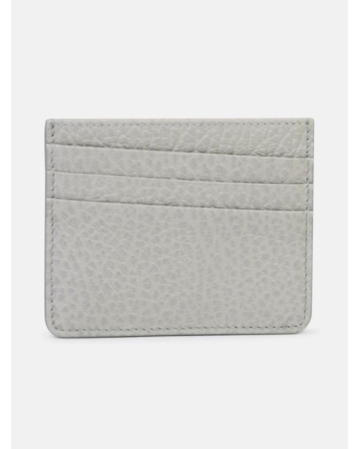 Maison Margiela Gray 'four Stitches' Ansiette Leather Card Holder
