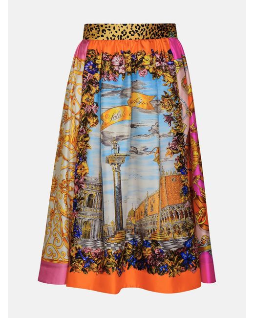 Moschino Multicolor Color Silk Skirt