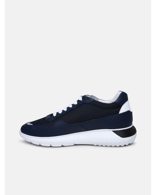 Hogan Blue Interactive 3 Leather Blend Sneakers for men
