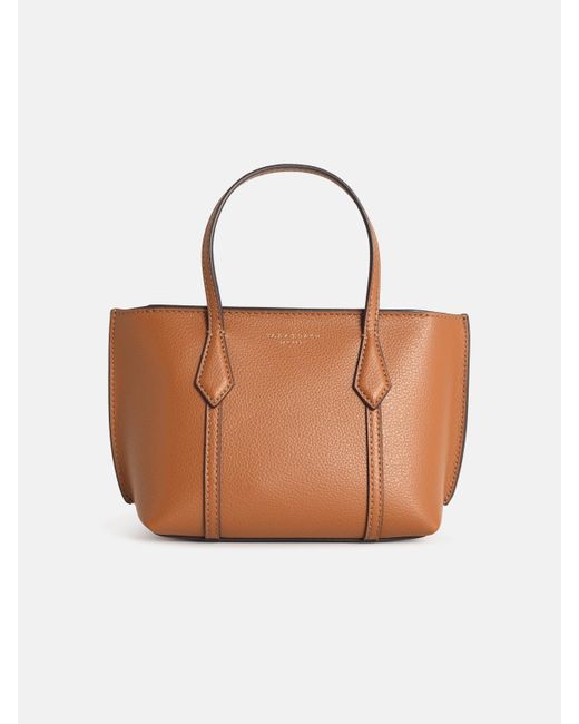 Tory Burch White 'perry' Brown Leather Bag