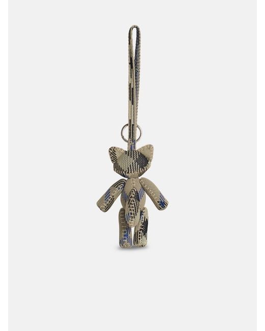Burberry White 'Foxy' Polyamide Keyring