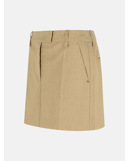 Sportmax Natural 'Fify' Virgin Wool Miniskirt