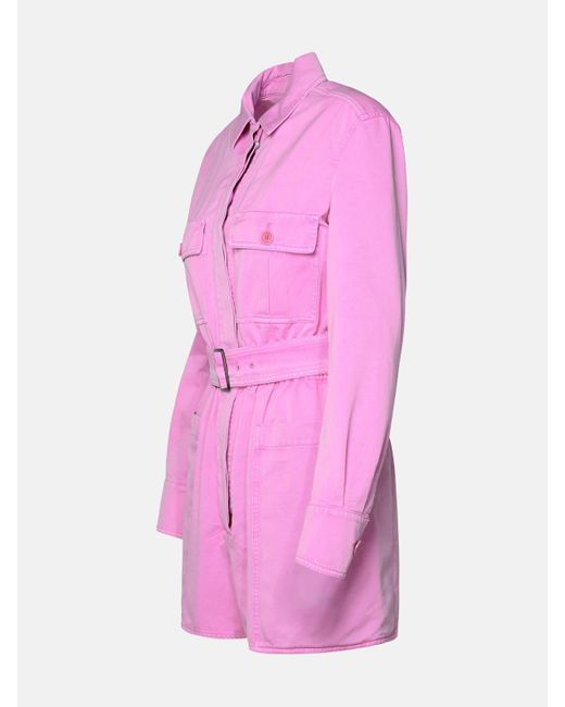 Max Mara Pink Cotton Short Jumpsuit