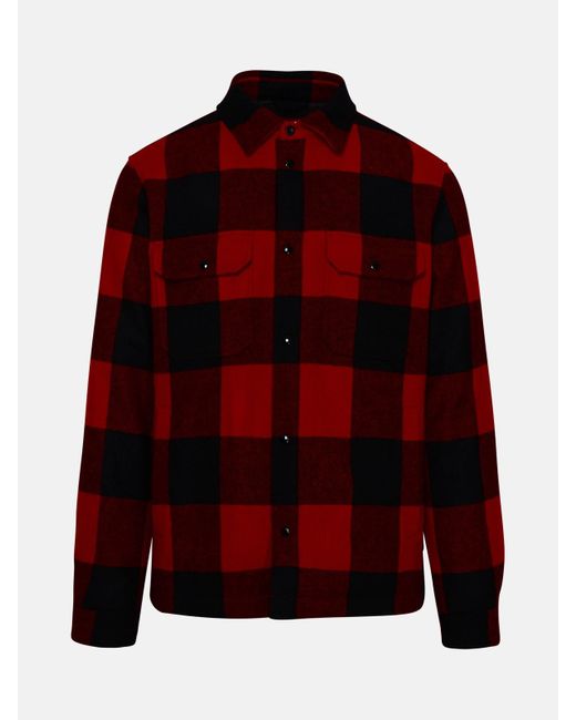 Woolrich Alaskan Wool Blend Shirt Jacket in Red for Men | Lyst