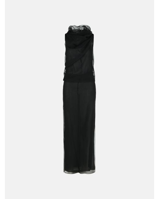 Khaite Black 'jeanty' Silk Dress