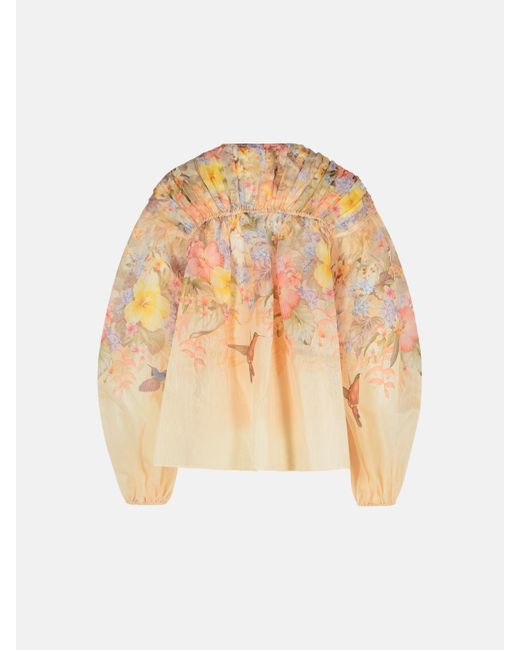 Zimmermann White 'Illuminate' Linen Blend Blouse
