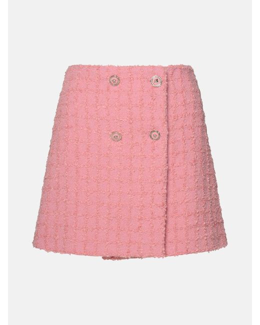 Versace Pink Virgin Wool Blend Skirt