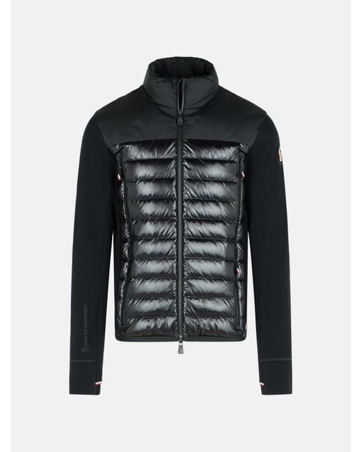 Moncler Black Polyester Blend Padded Sweatshirt for men