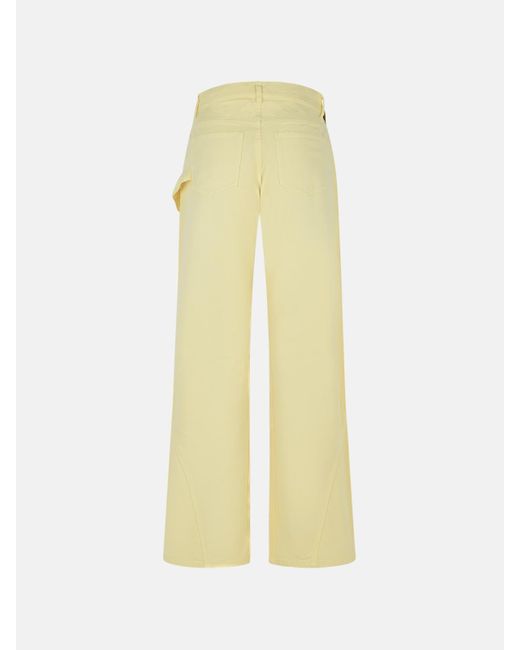 J.W. Anderson Yellow Workwear' Cotton Pants With Twisted Leg