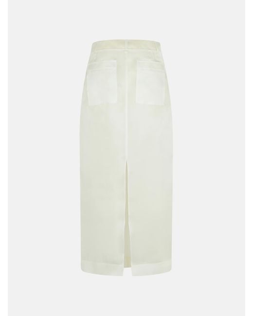 【送料&関税込】Khaite lucian White Silk Skirt KHAITE 'Lucian' Silk Skirt in White | Lyst