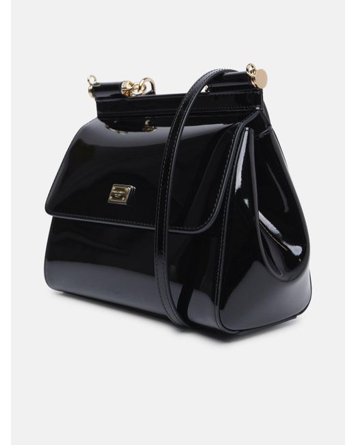 Dolce & Gabbana Black Medium 'sicily' Bag In Calf Leather