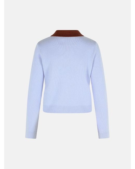 Self-Portrait Blue Wool Blend Sweater