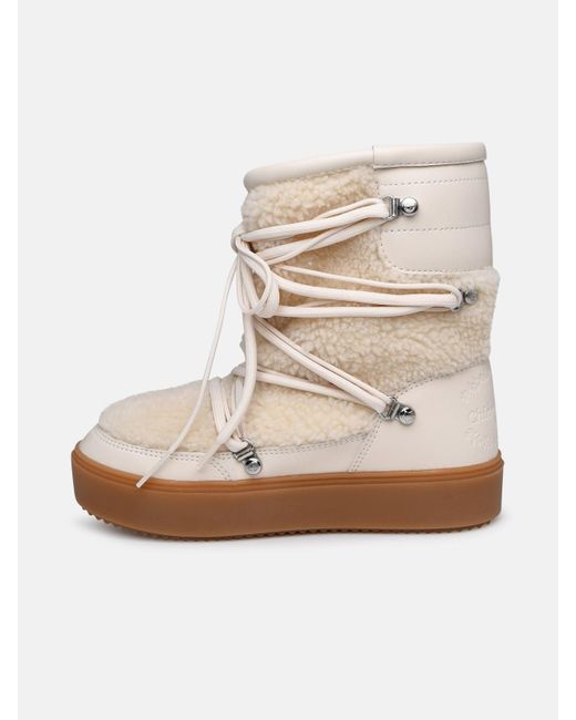 Chiara Ferragni logo-embossed lace-up boots - White