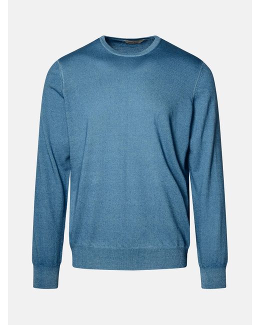 Gran Sasso Blue Cashmere Sweater for men