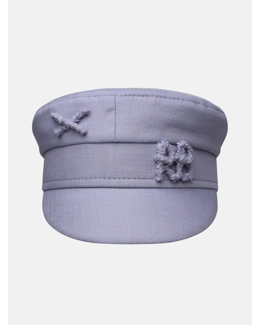 Ruslan Baginskiy Blue Lilac Linen Hat