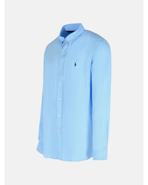 Polo Ralph Lauren Blue Cotton Shirt for men