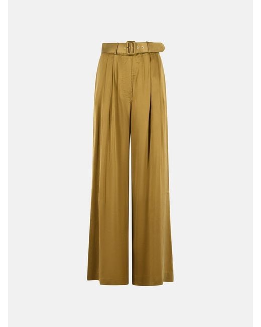 Zimmermann Metallic 'Tuck' Silk Pants