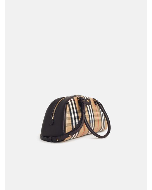 Burberry Natural 'highlands' Leather Blend Bowling Bag