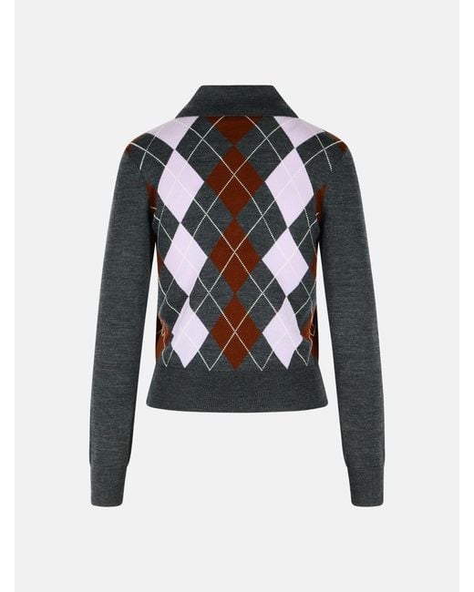 Self-Portrait Black 'Argyle' Wool Sweater