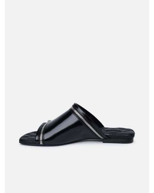 Burberry Black Leather Slippers
