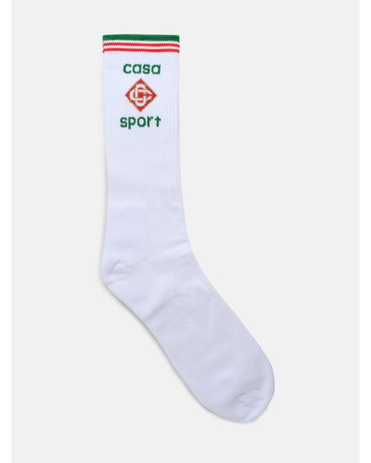 CASABLANCA White Black Cotton Socks for men