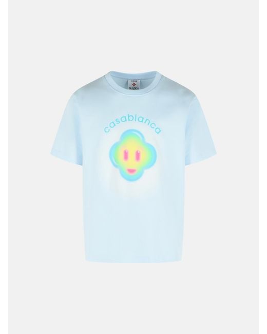 Casablanca Blue 'airbrush Smiley' Cotton T-shirt for men
