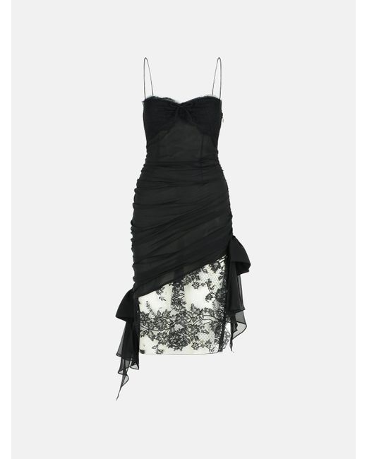 Alessandra Rich Black Silk Mini Dress