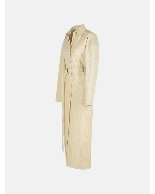 Sportmax White Leather Trench Coat