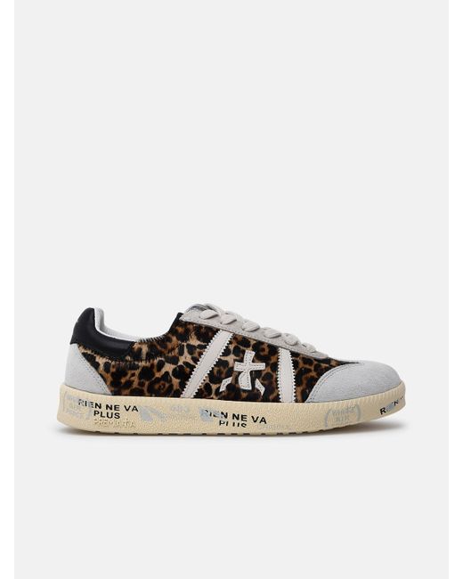 Premiata Multicolor Leopard Print Leather Blend Bonnied Sneakers