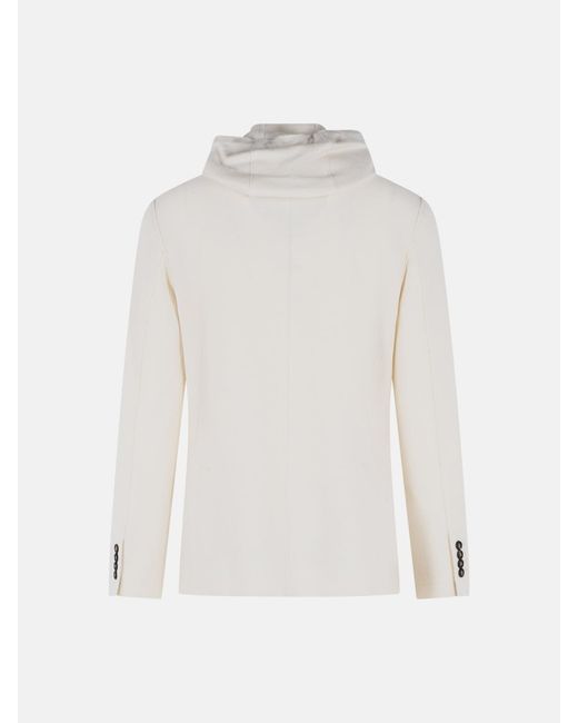 Eleventy White Wool Hooded Blazer for men