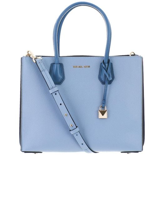 michael kors blue Light Blue Mercer Lg Bag