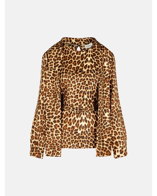 P.A.R.O.S.H. Natural Animlier Silk Blouse