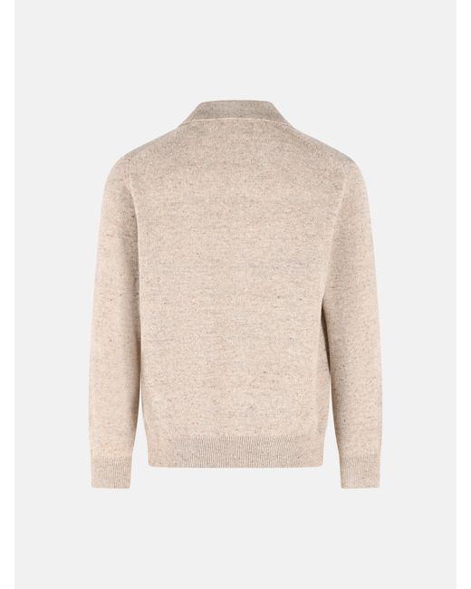 Eleventy Natural Wool Polo Shirt for men