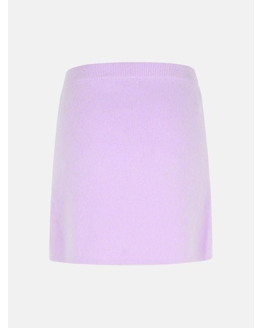 Self-Portrait Purple 'crystal' Skirt In Lilac Viscose Blend