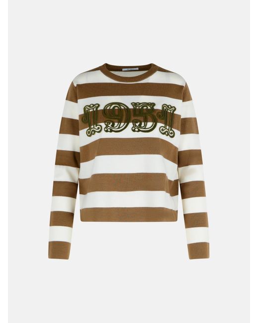 Max Mara Natural 'Viterbo' Virgin Wool Hazelnut Sweater