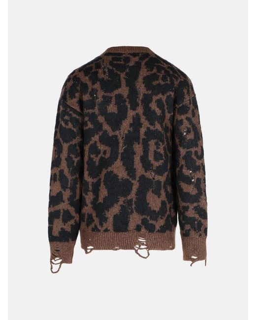 Laneus Black Two-Tone Merino Wool Blend Sweater for men