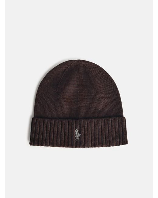 Polo Ralph Lauren Black Wool Beanie for men