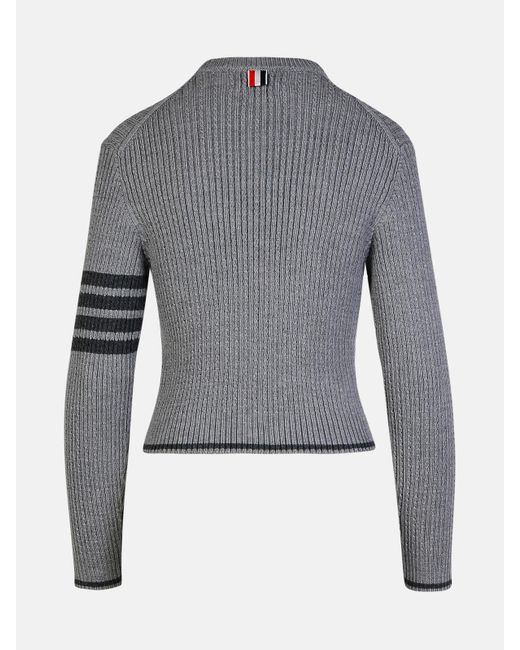 Thom Browne Blue '4 Bar' Virgin Wool Sweater
