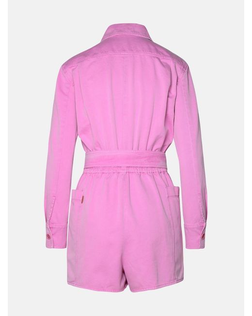 Max Mara Pink Cotton Short Jumpsuit