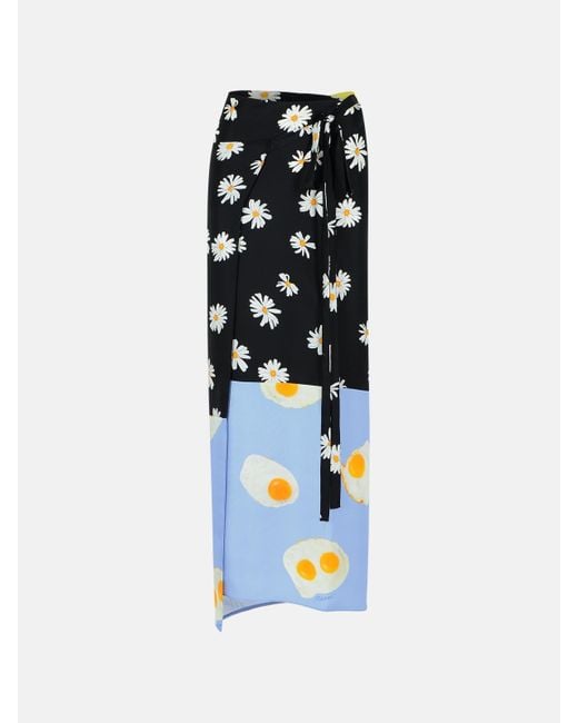 Gonna 'Patchwork' di Moschino in Blue