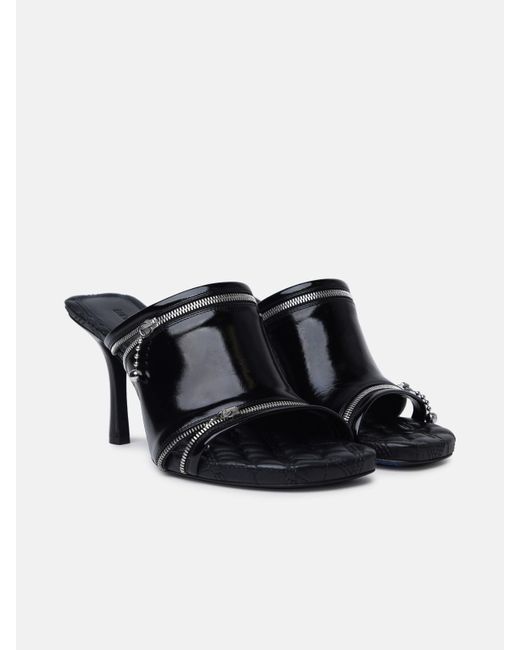 Burberry Black 'peep' Leather Sandals