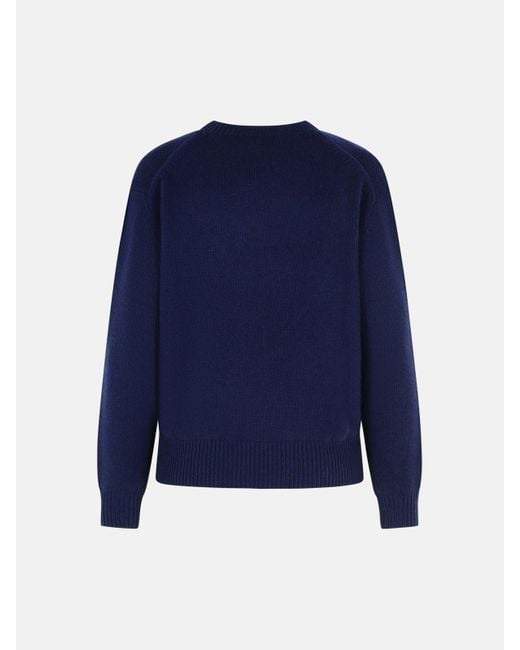 Polo Ralph Lauren Blue Sweater In Wool And Cashmere